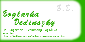 boglarka dedinszky business card